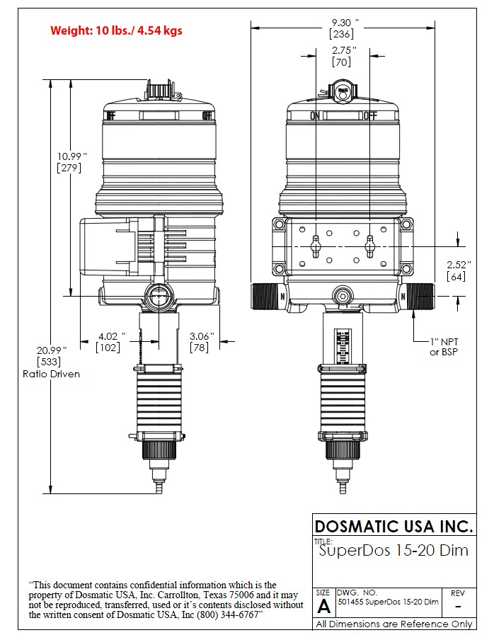 SuperDos20 2.5%比例加药器