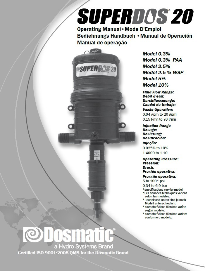 SuperDos20 2.5%比例加药器